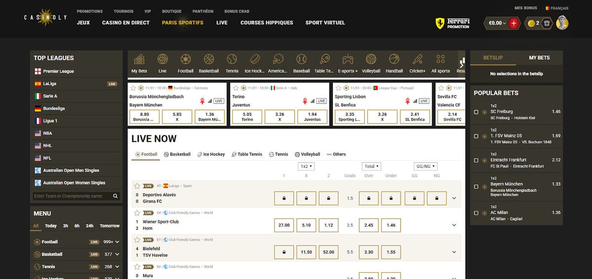 Pari sportif casinoly