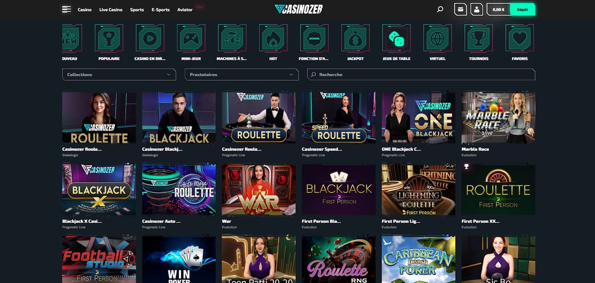 Jeux de table Casinozer Casino