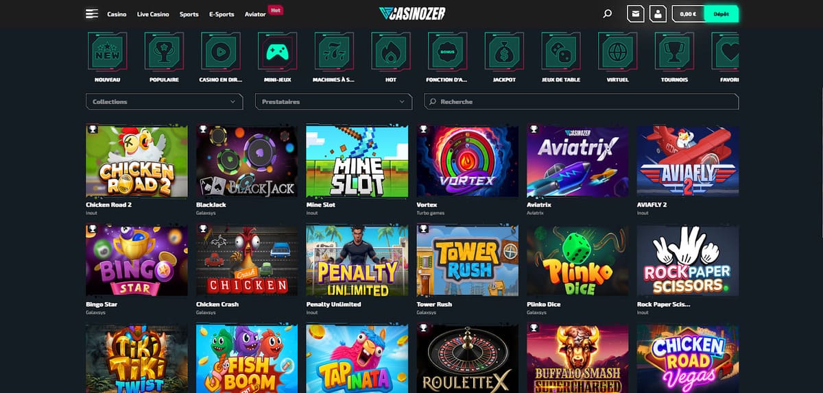 Mini jeu Casinozer Casino