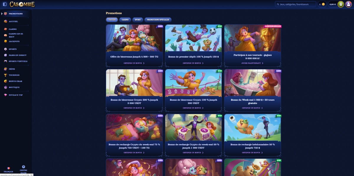 Autres promos Casombie Casino