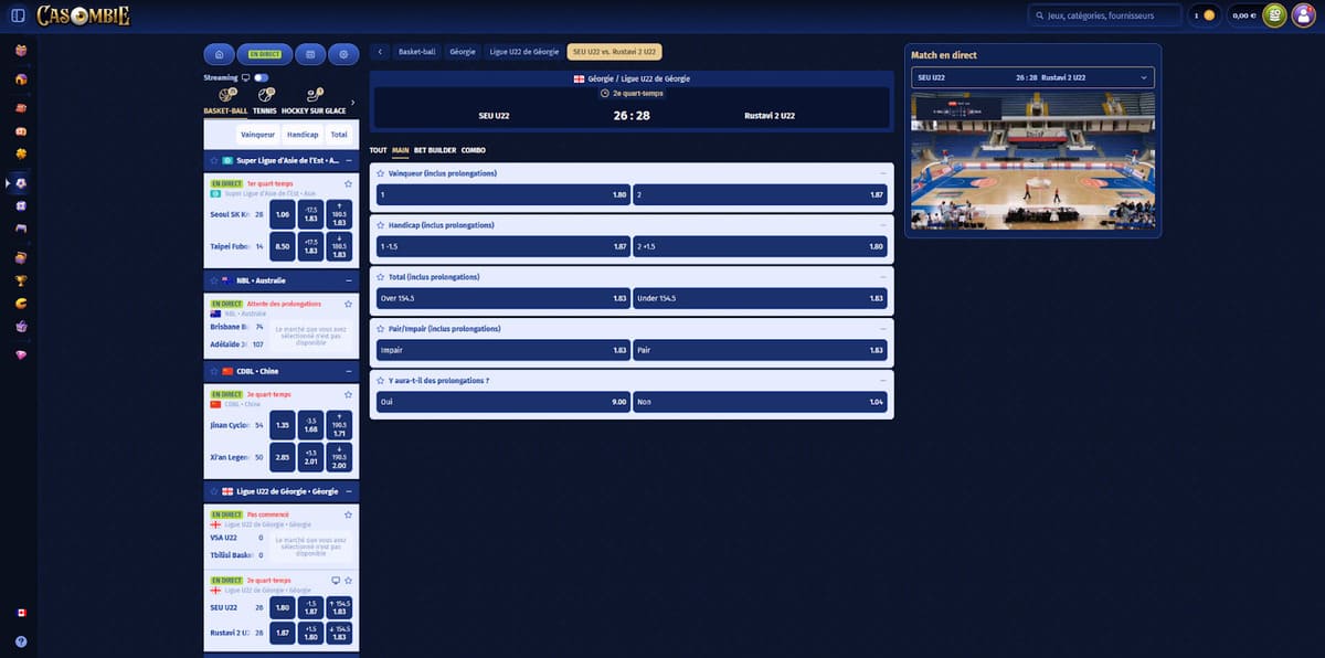 Paris en direct Casombie Casino