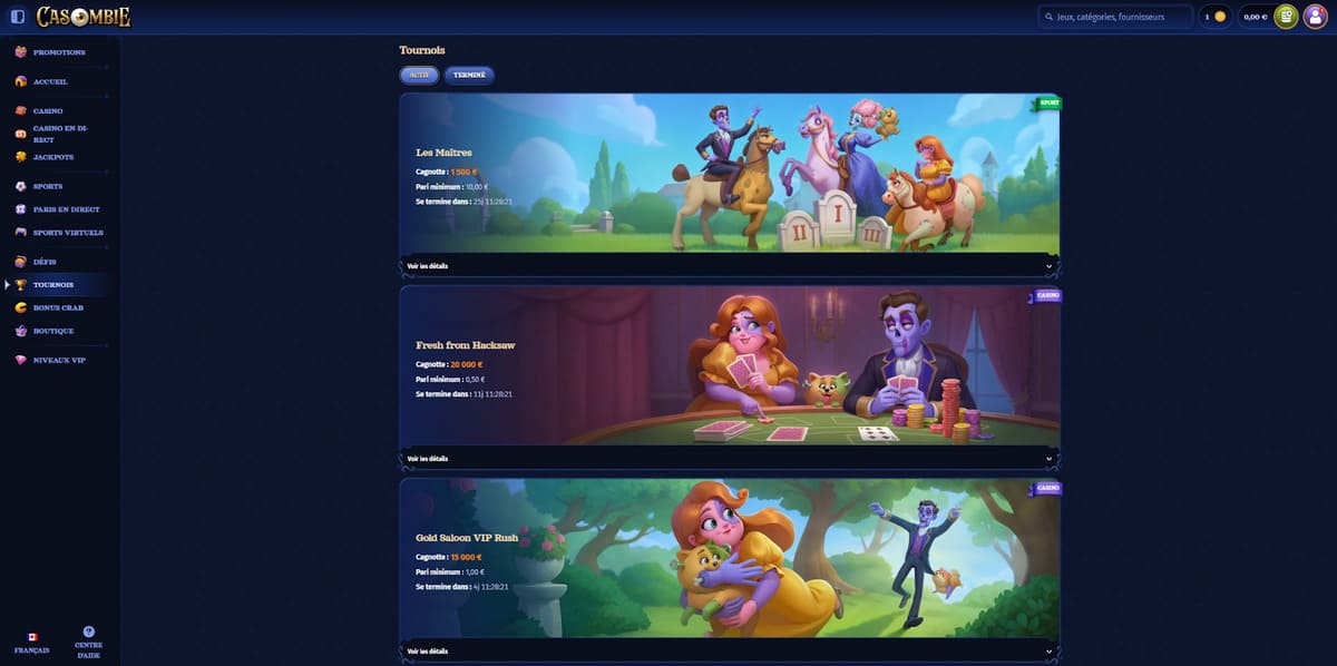 Tournois Casombie Casino