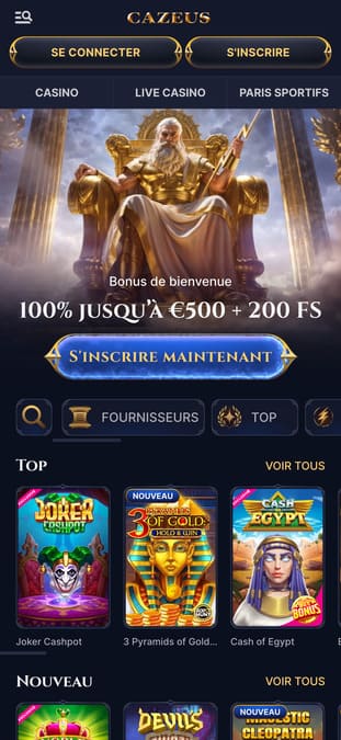 Cazeus casino application