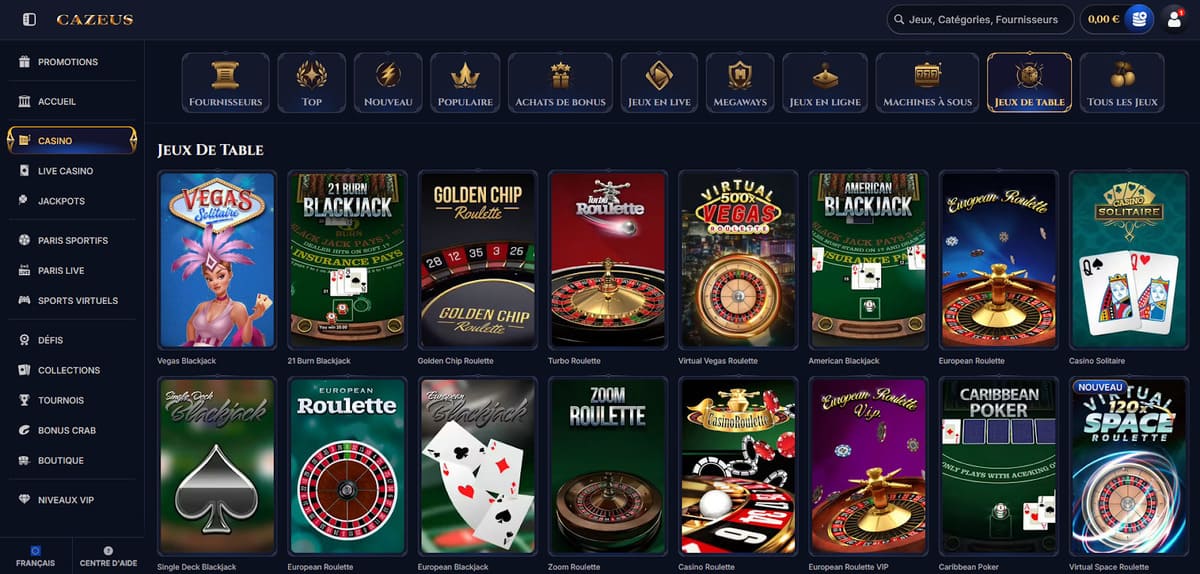 Jeux de table Cazeus