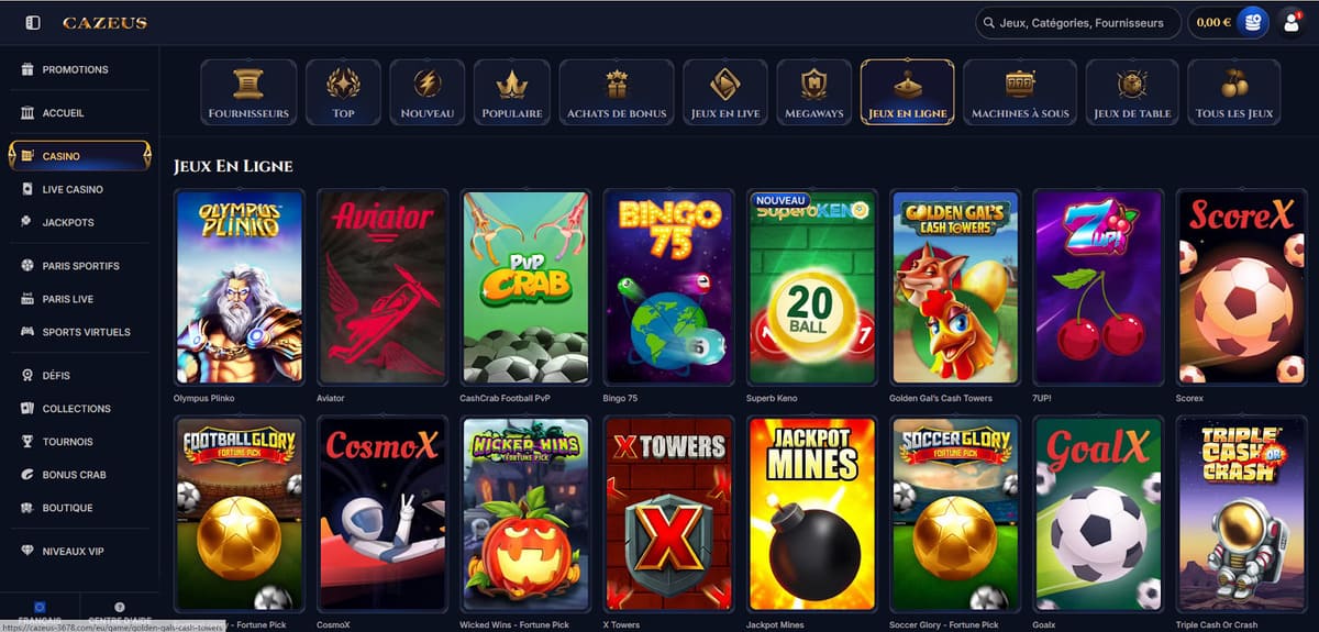 Jeux en ligne Cazeus