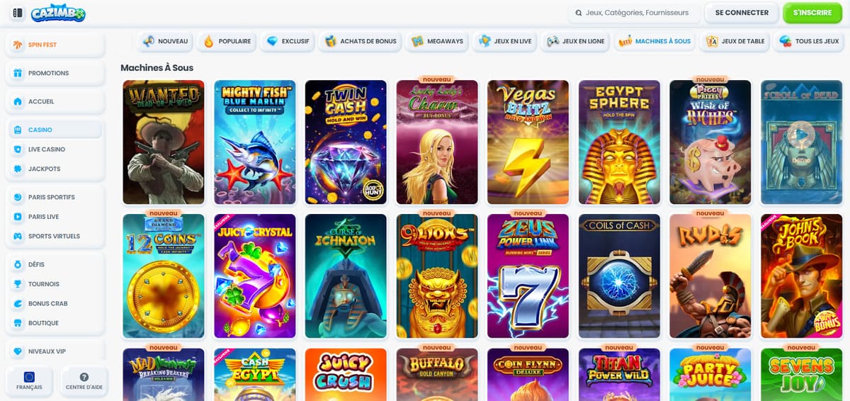 Machines à sous Cazimbo Casino