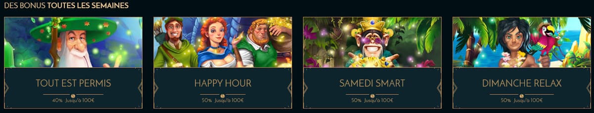 bonus hebdomadaires Chéri Casino