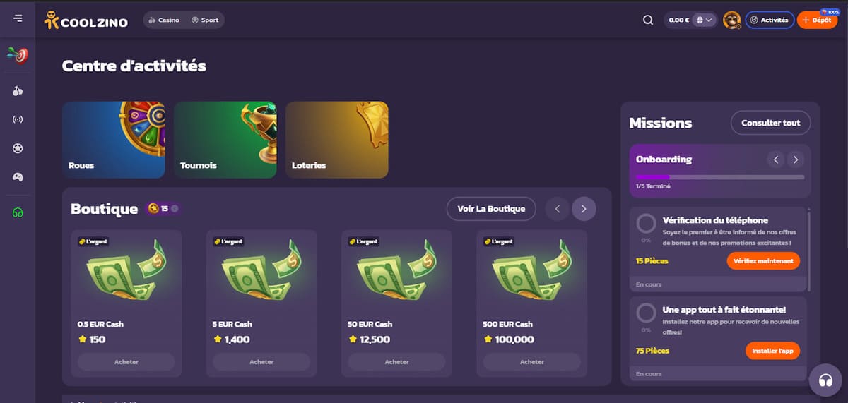 Centre d'activités Coolzino Casino