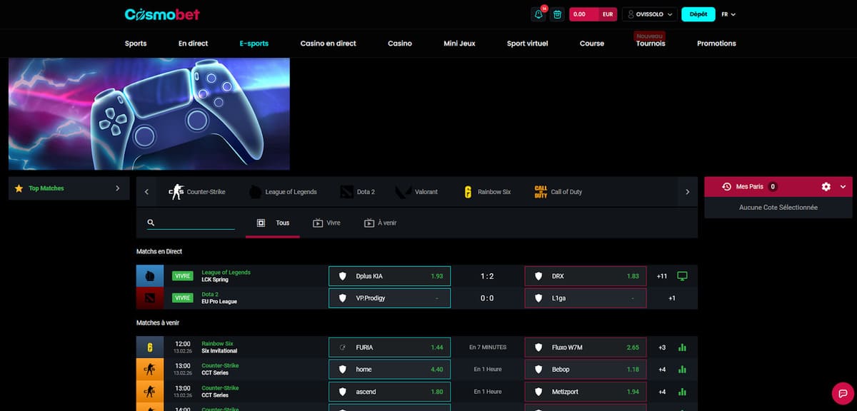 E-sports Cosmobet Casino