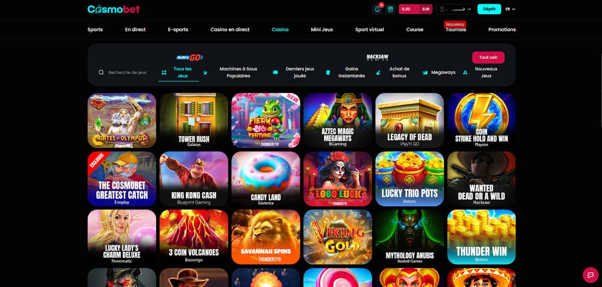 Machines à sous Cosmobet Casino