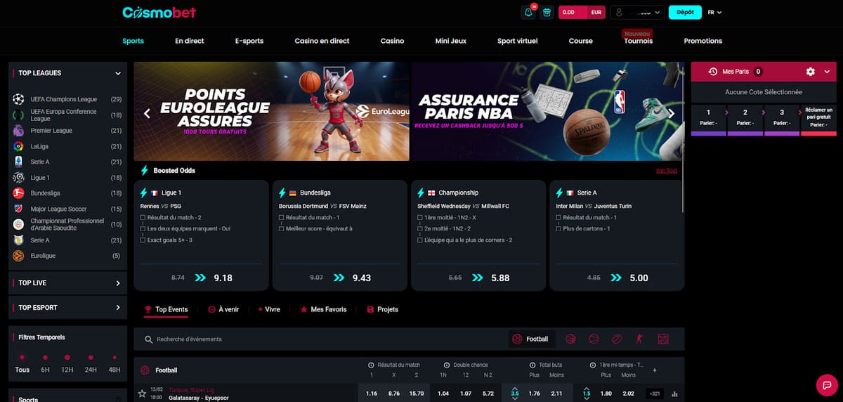 Paris sportifs Cosmobet Casino