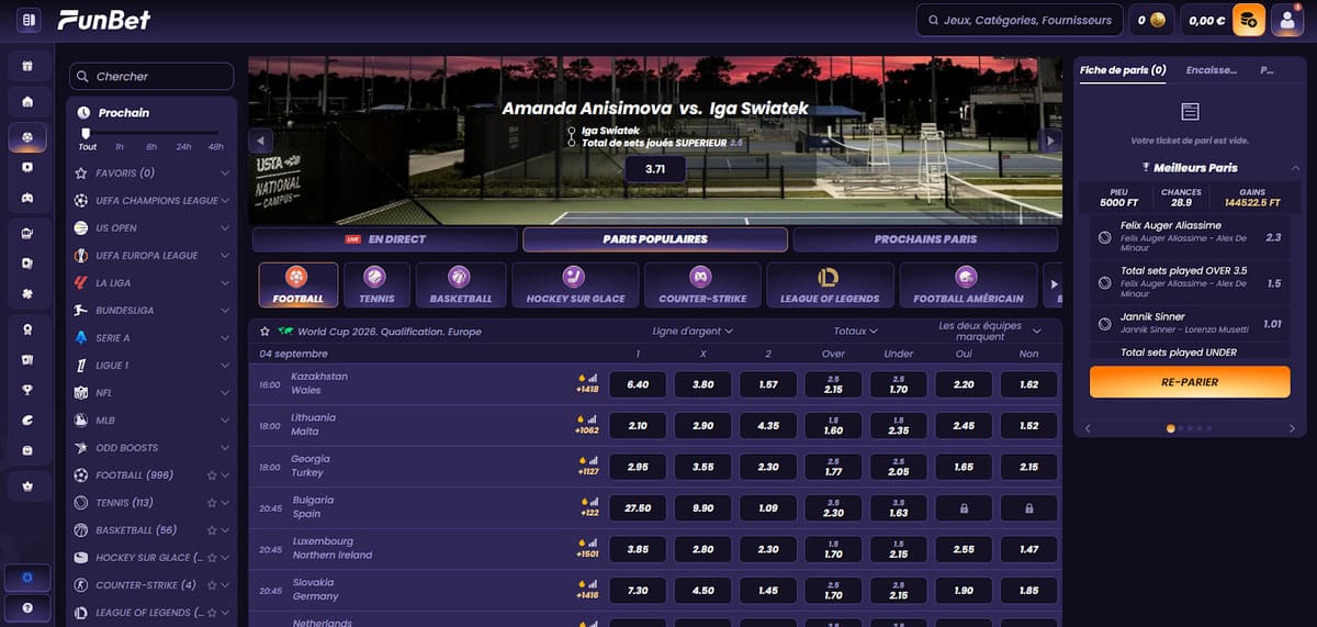 Paris sportifs Funbet Casino