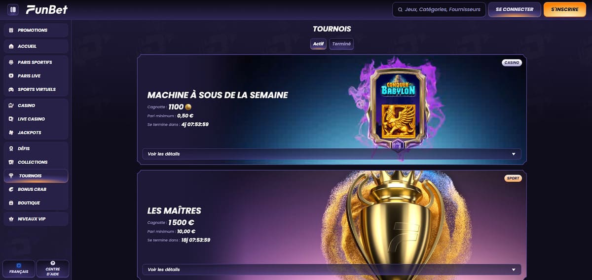 Tournois Funbet Casino