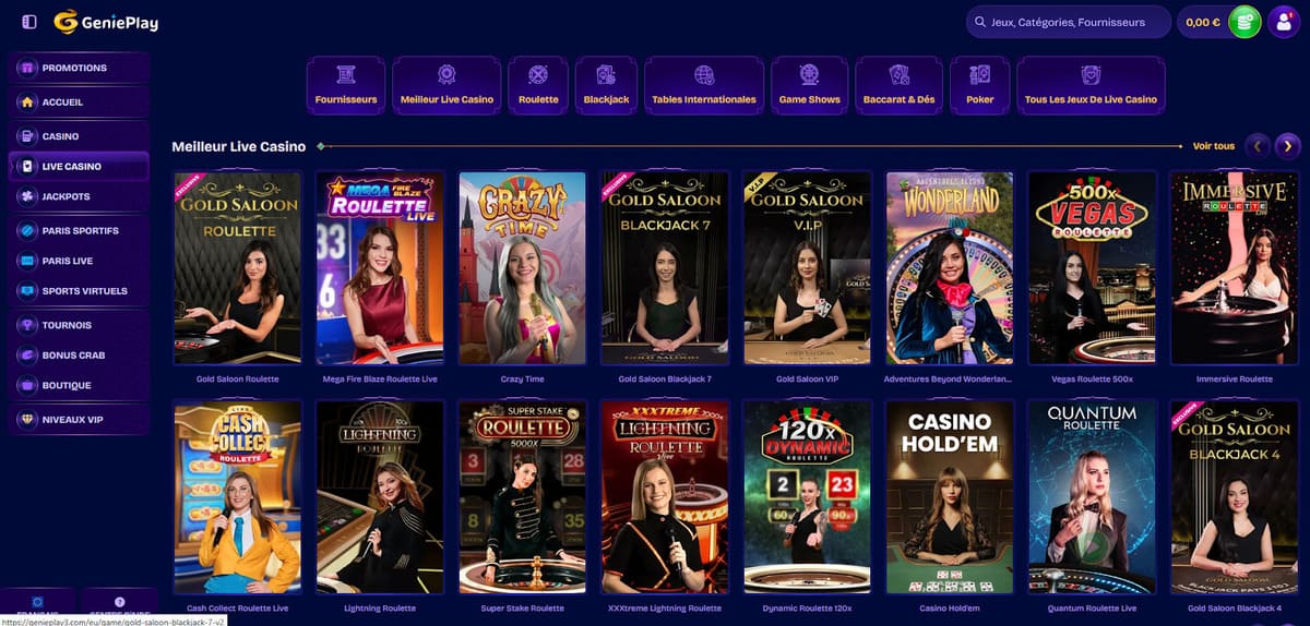 Live casino Genieplay Casino