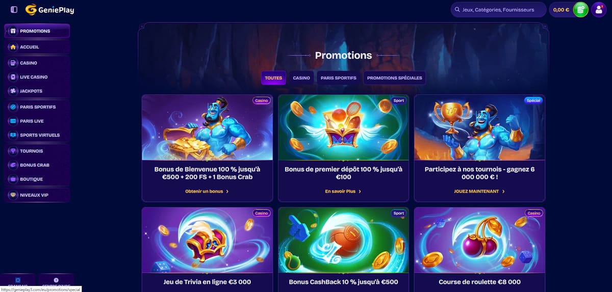 Promotions Genieplay Casino