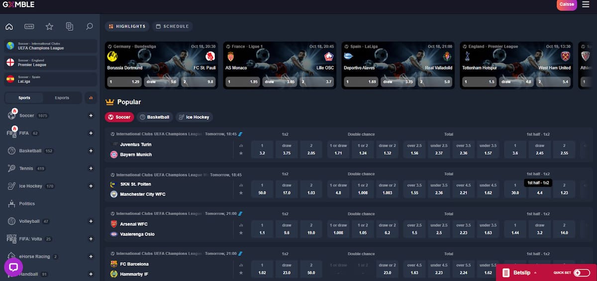 Paris sportifs Gxmble