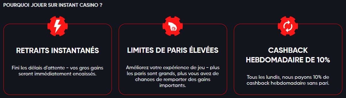 argument massue Instant Casino