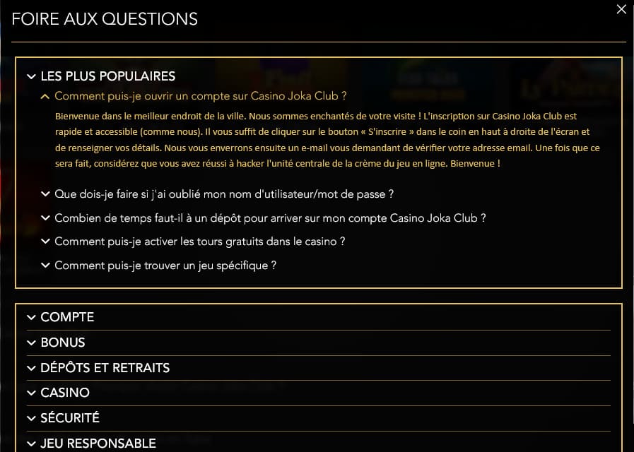 FAQ Joka Casino