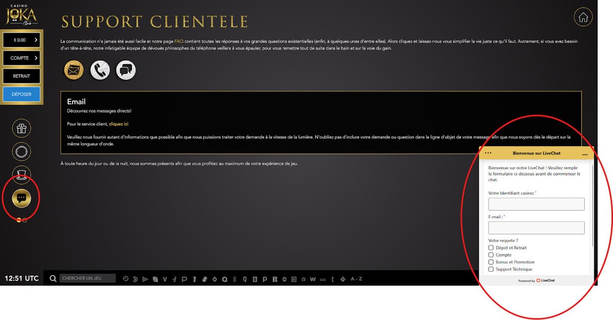 Live chat Joka Casino