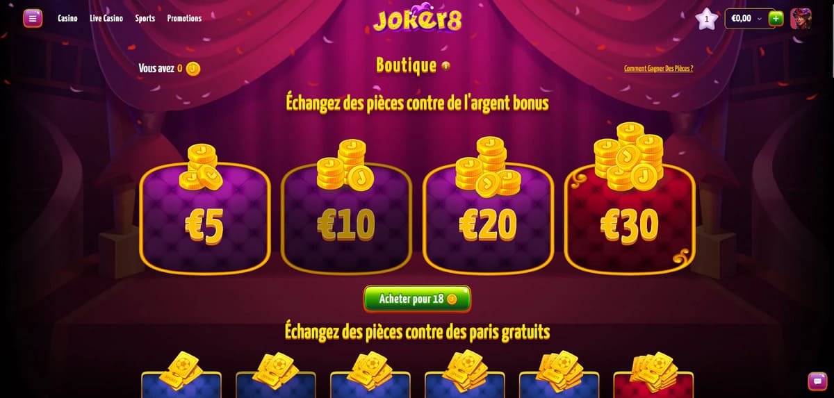 Boutique Joker8 Casino