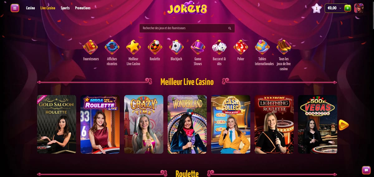 Live Casino Joker8 Casino