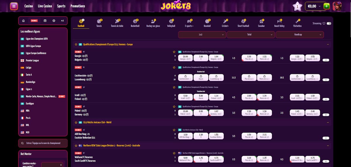 Paris en direct Joker8 Casino