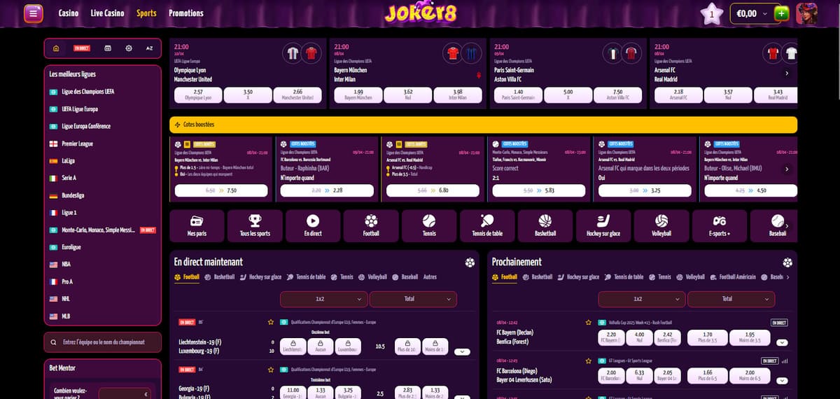 Paris sportifs Joker8 Casino