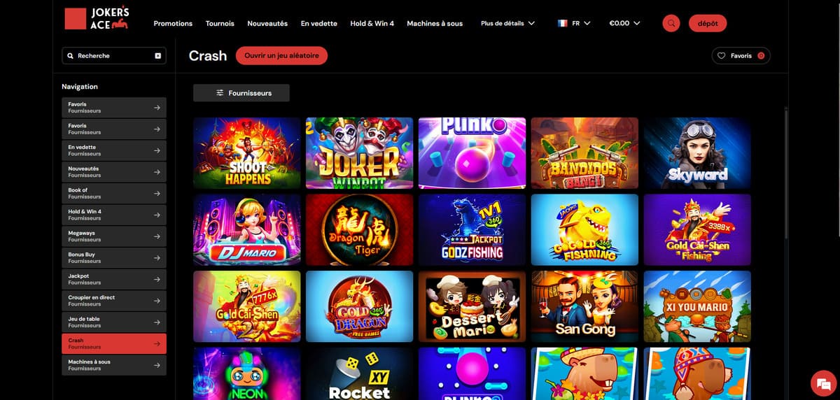 Crash Games Jokers Ace Casino