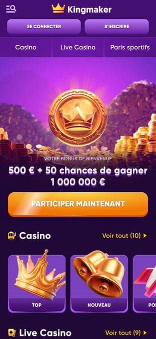 Kingmaker Casino application