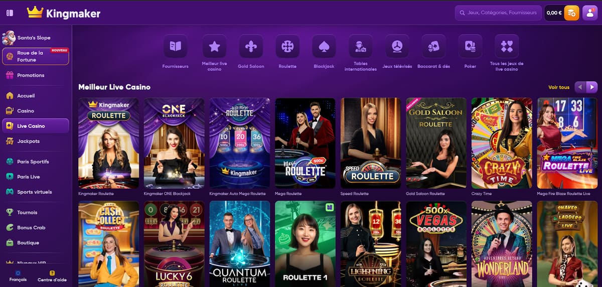 Live casino Kingmaker