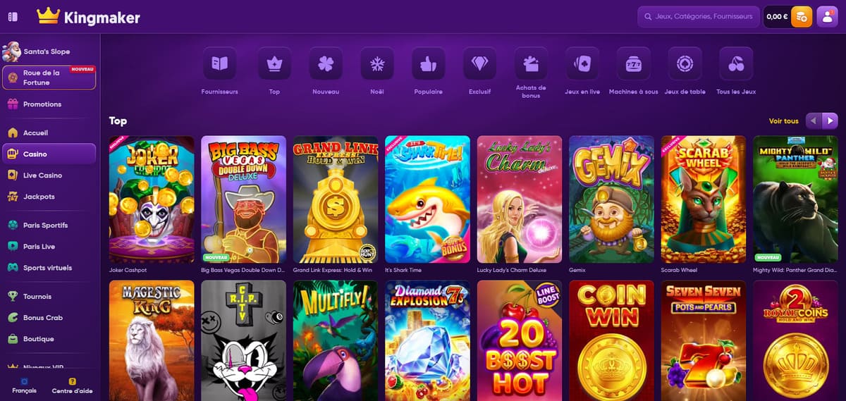 Machines à sous Kingmaker casino