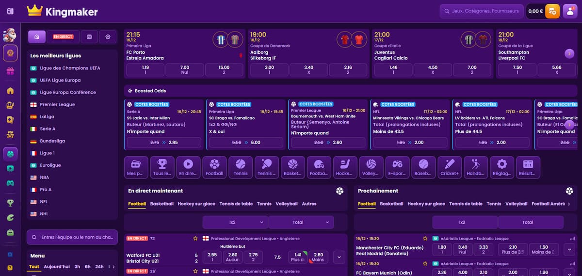 Paris sportifs Kingmaker