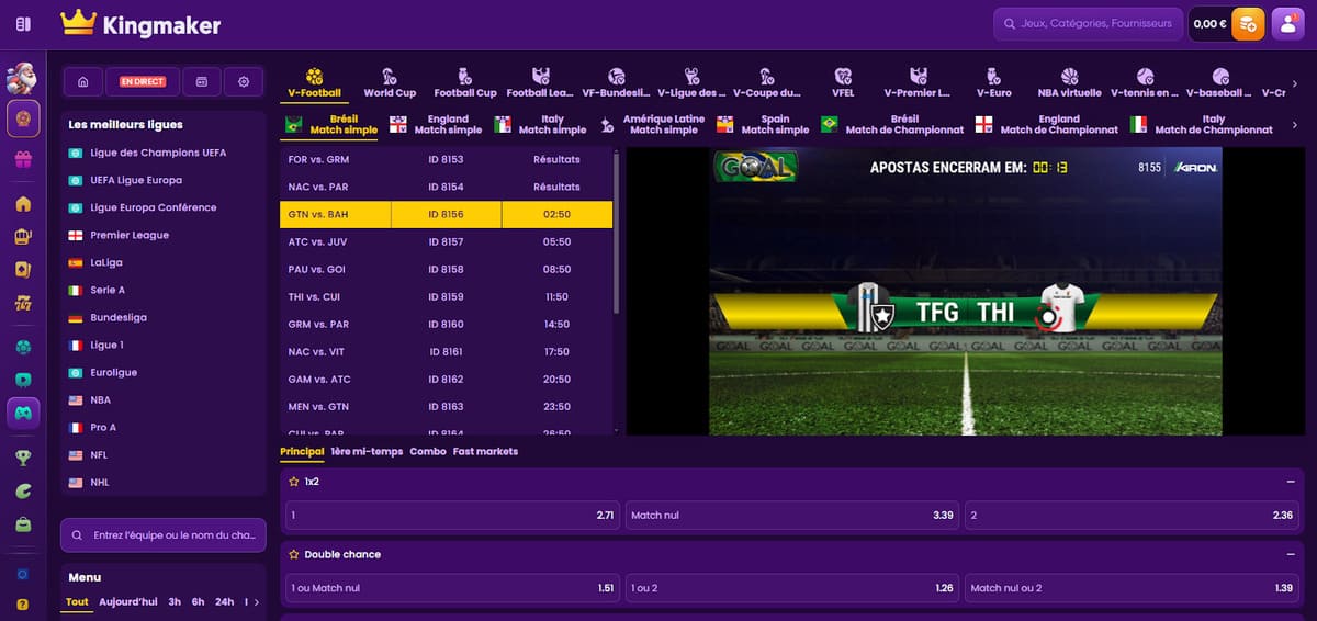 Sports virtuels Kingmaker