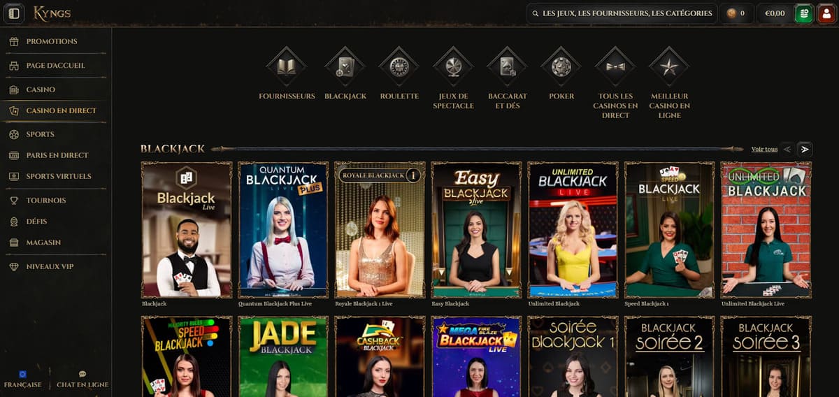Casino en direct Kyngs Casino