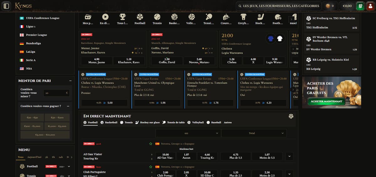 Paris sportifs Kyngs Casino