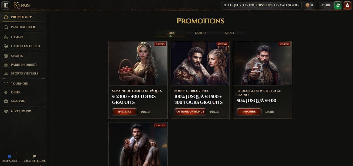 Promotions Kyngs Casino