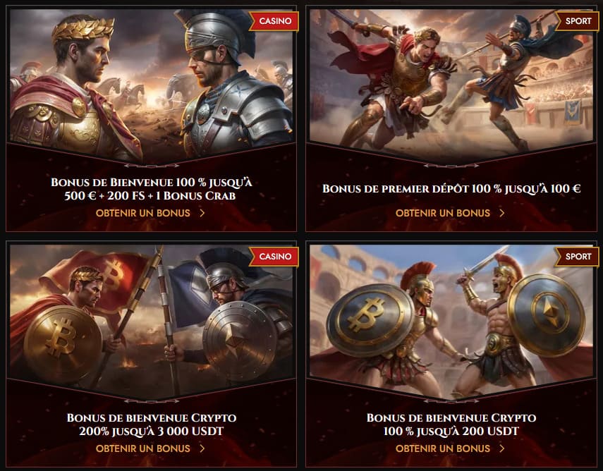 Bonus bienvenue Legiano Casino