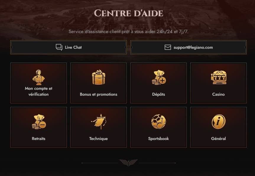 Centre d'aide Legiano Casino