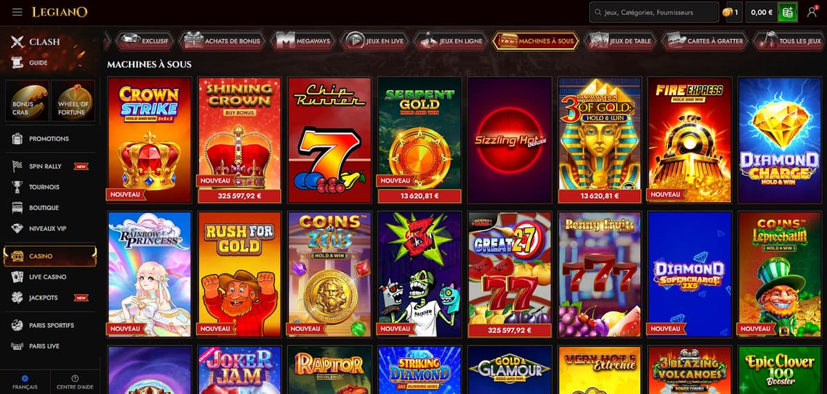 Machines à sous Legiano Casino