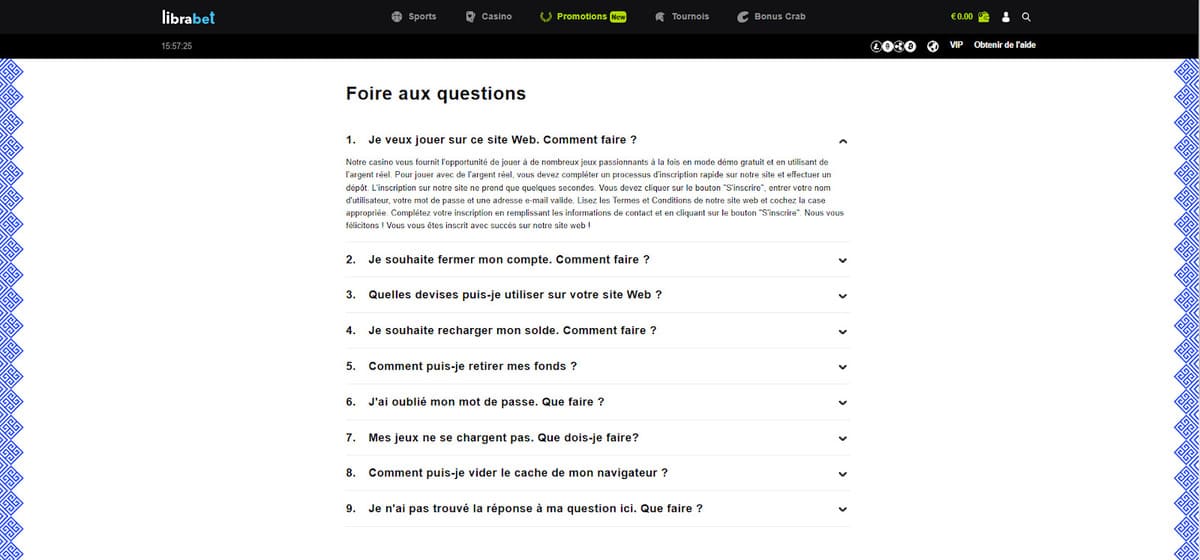 FAQ Librabet