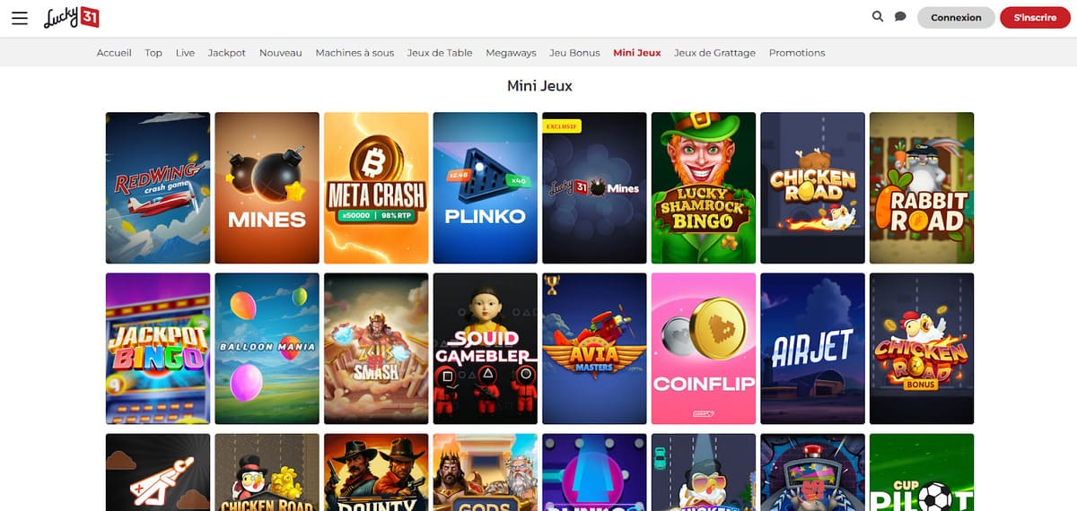 Mini-jeux Lucky 31 Casino