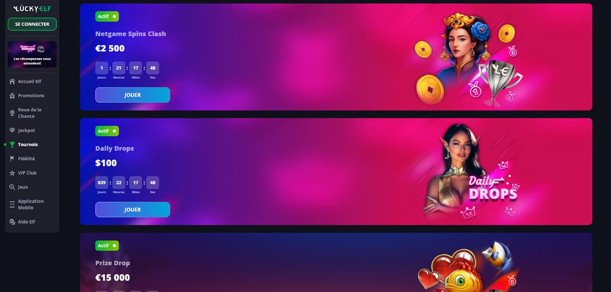 tournois Lucky Elf Casino
