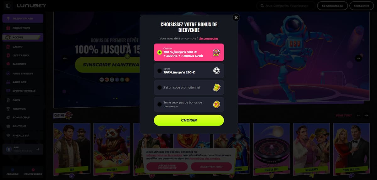 Inscription Lunubet Casino