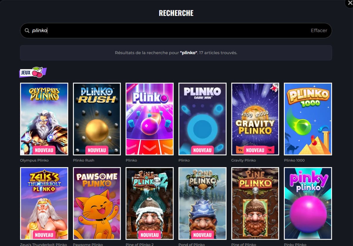Jeux alternatifs Lunubet Casino