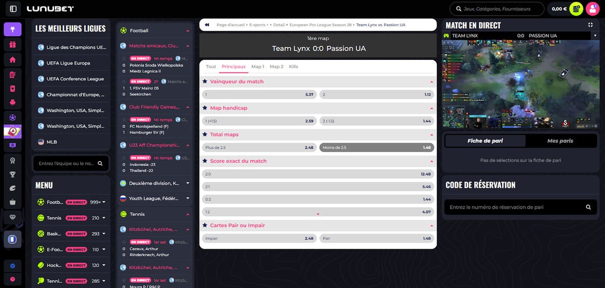 Paris en direct Lunubet Casino