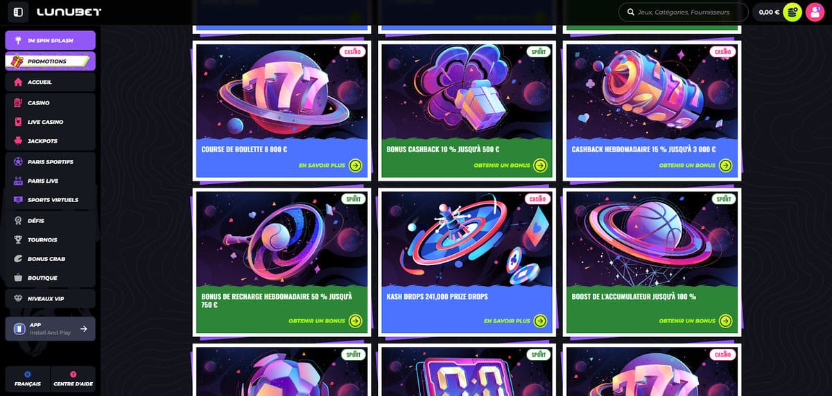 Promotions Lunubet Casino