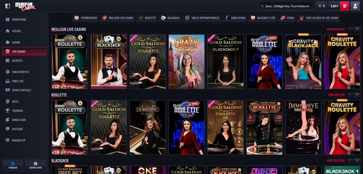 Live casino Mafia Casino