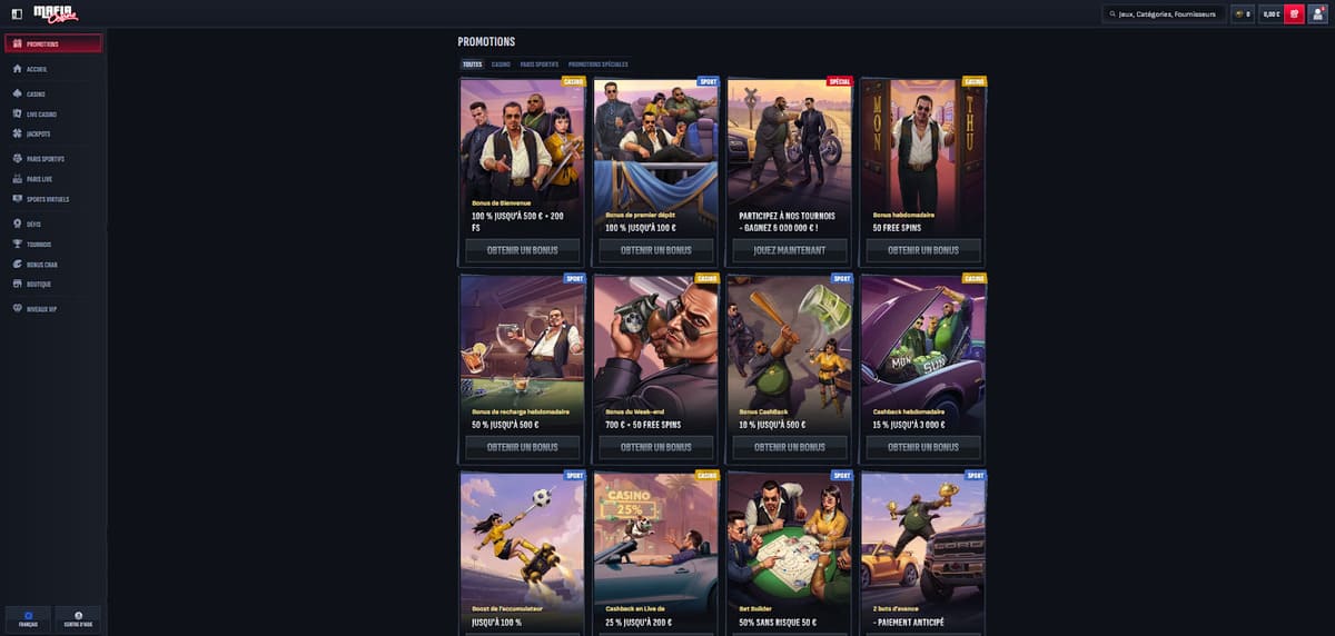 Promotions Mafia Casino