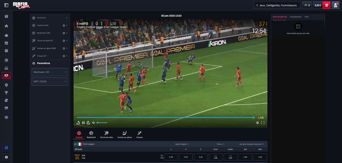 Sports virtuels Mafia Casino