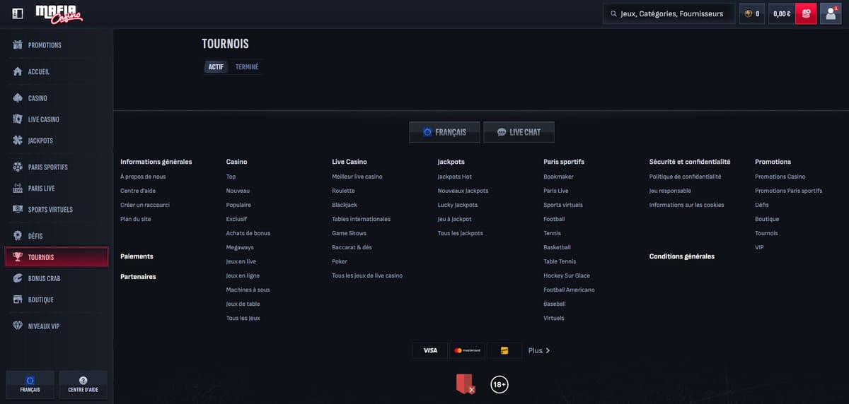 Tournois Mafia Casino